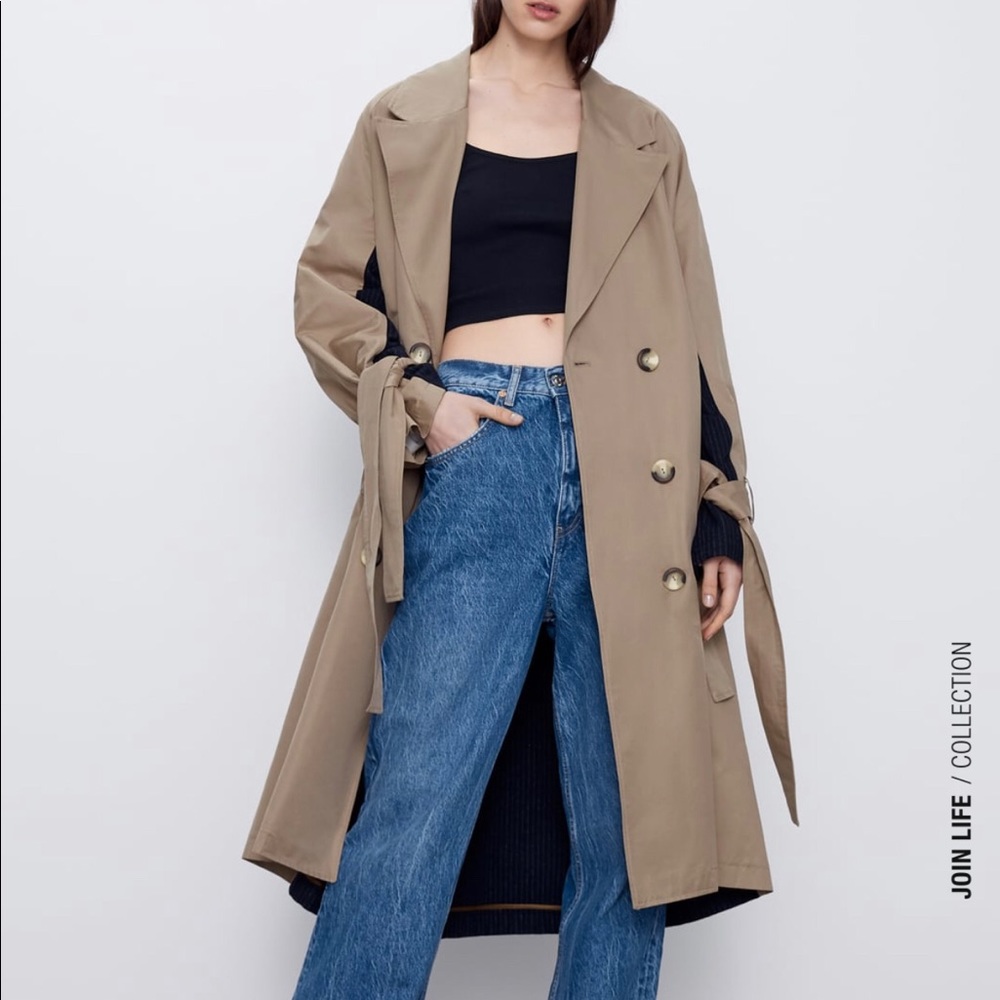 Zara Mixed Trench Coat - Picture 5 of 9